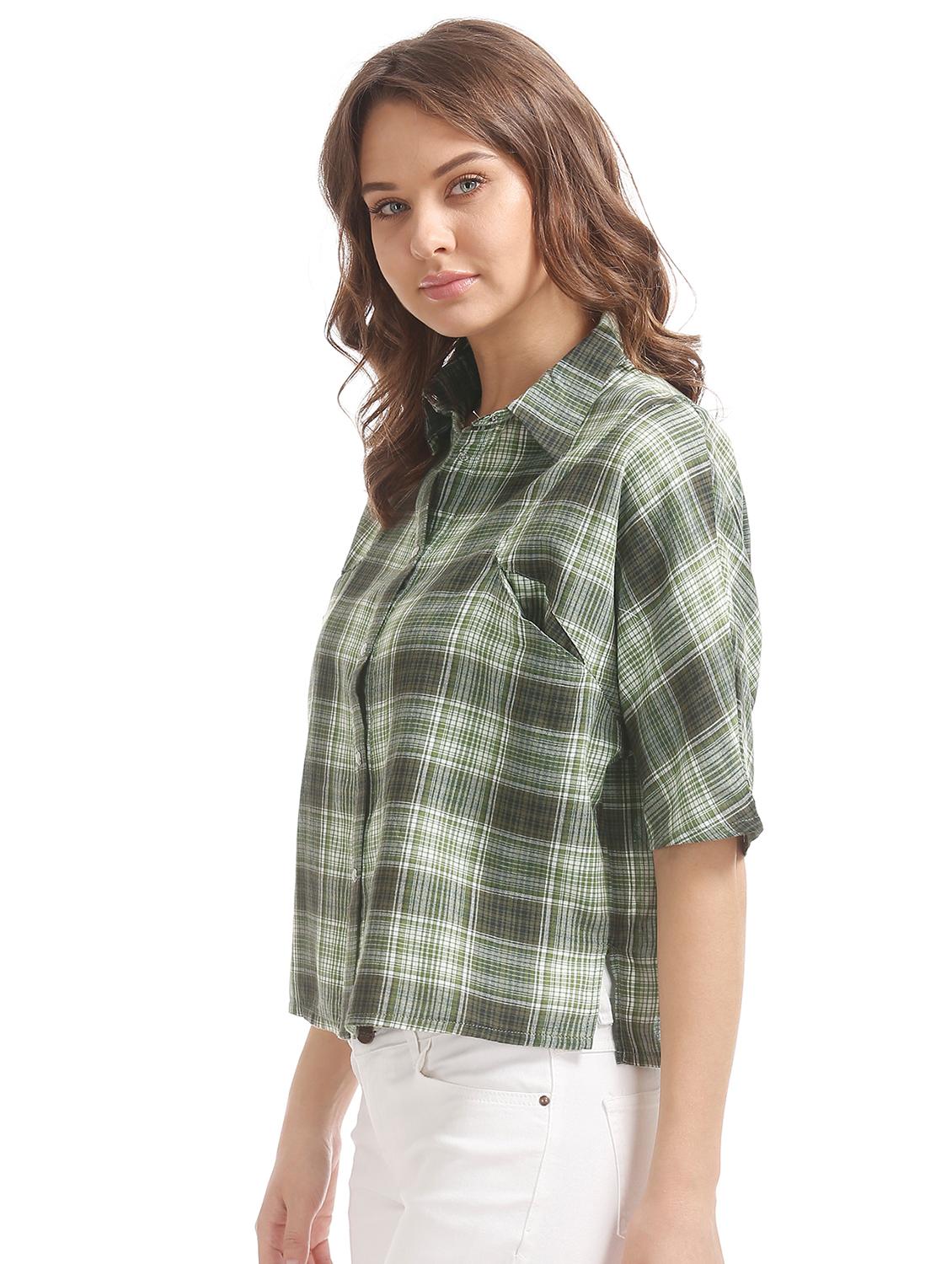 green checkered crop top - 17935955 - Zoom Image - 2