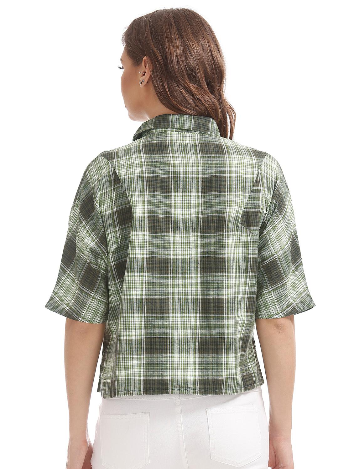 green checkered crop top - 17935955 - Zoom Image - 3