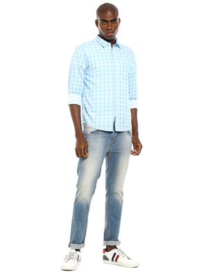 blue checkered casual shirt - 17936337 - Standard Image - 4