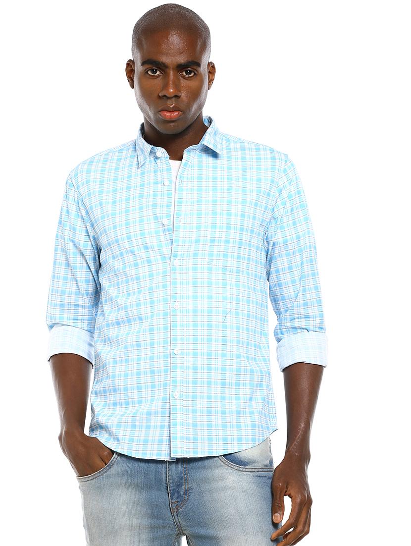 blue checkered casual shirt - 17936337 - Zoom Image - 1