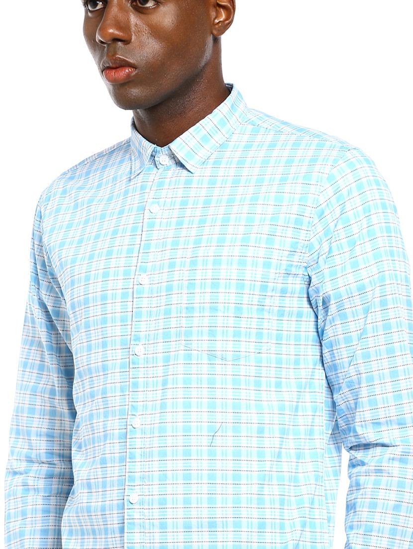 blue checkered casual shirt - 17936337 - Zoom Image - 5