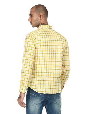 yellow checkered casual shirt - 17936351 - Standard Image - 3
