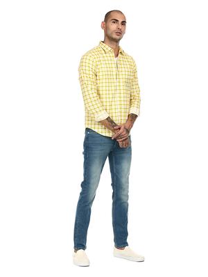 yellow checkered casual shirt - 17936351 - Standard Image - 4