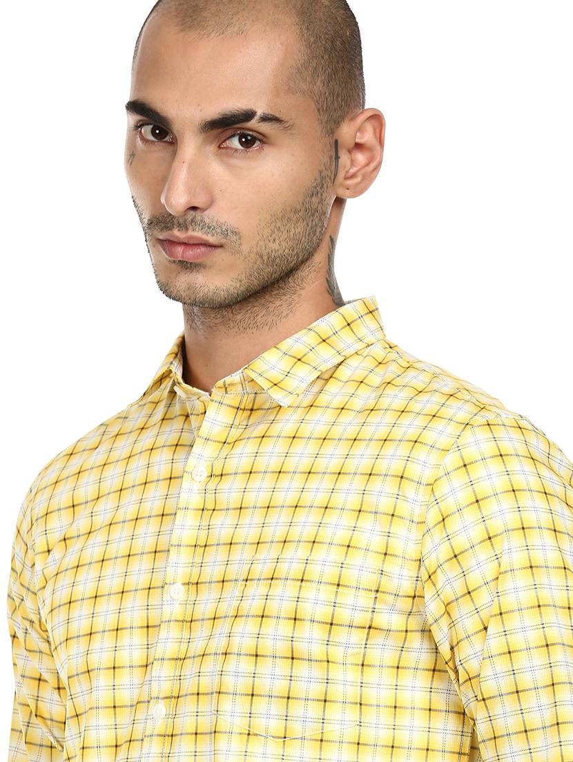 yellow checkered casual shirt - 17936351 - Zoom Image - 5