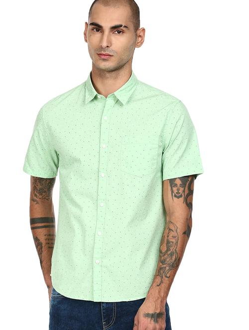 green printed casual shirt - 17936392 - Standard Image - 1