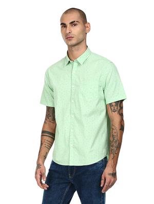 green printed casual shirt - 17936392 - Standard Image - 2