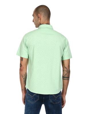 green printed casual shirt - 17936392 - Standard Image - 3