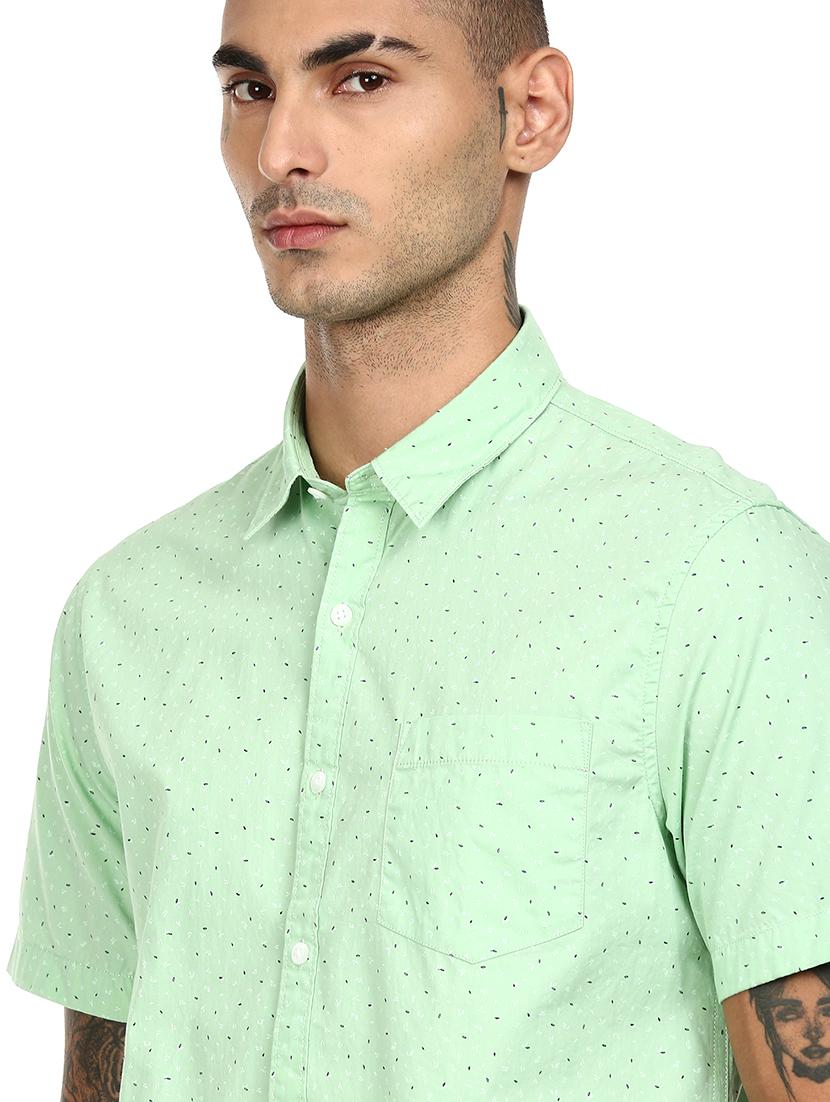 green printed casual shirt - 17936392 - Zoom Image - 5