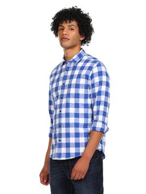 blue checkered casual shirt - 17936398 - Standard Image - 2