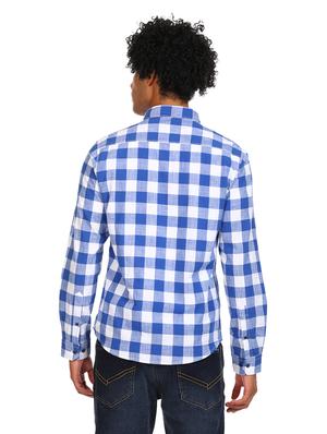 blue checkered casual shirt - 17936398 - Standard Image - 3