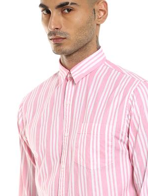 pink striped casual shirt - 17936412 - Standard Image - 5