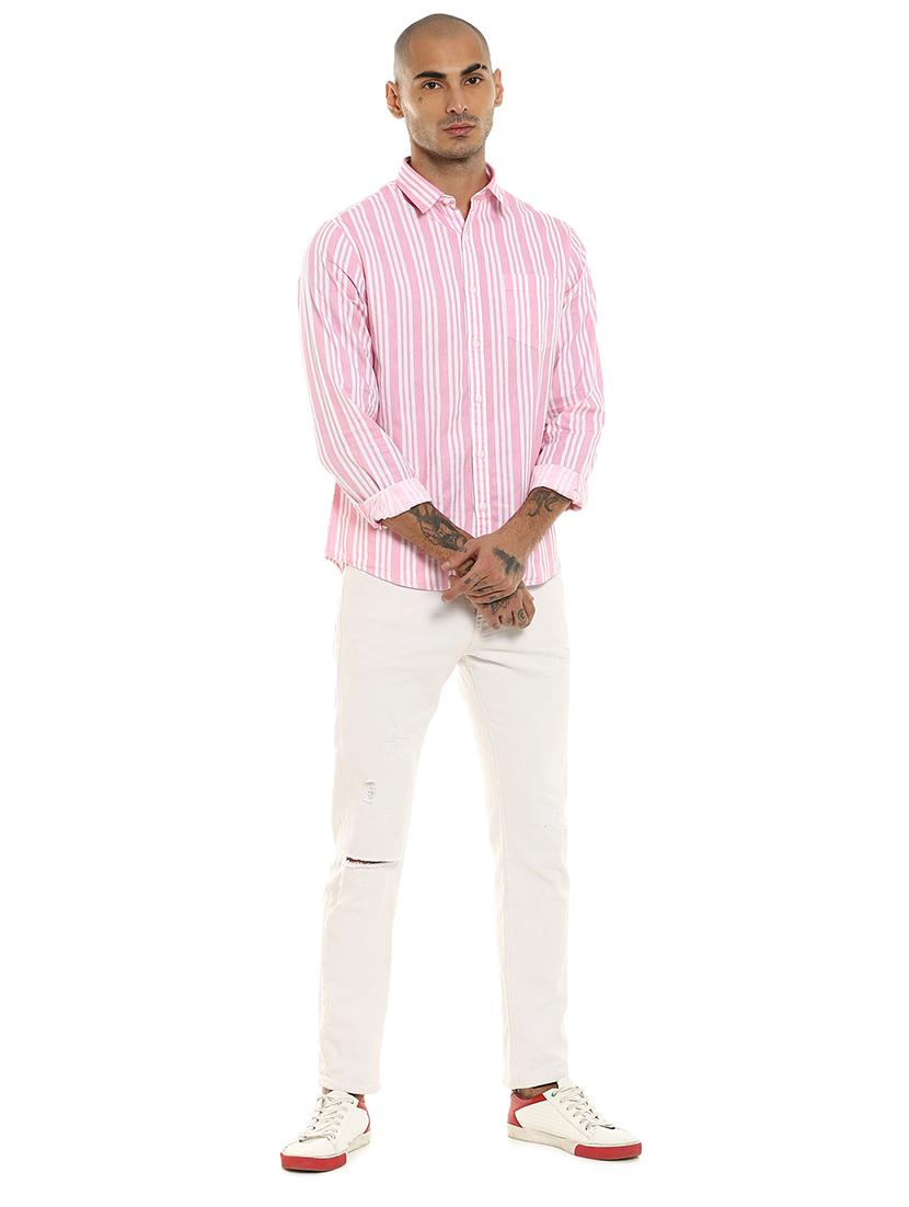 pink striped casual shirt - 17936412 - Zoom Image - 4