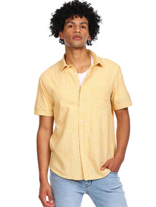 yellow solid casual shirt - 17936414 - Standard Image - 1