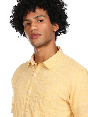 yellow solid casual shirt - 17936414 - Standard Image - 5
