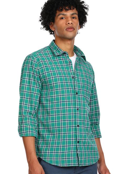 green checkered casual shirt - 17936456 - Standard Image - 1