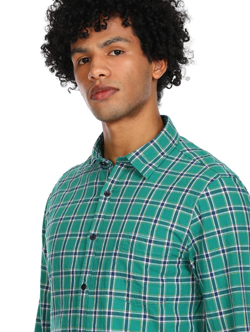 green checkered casual shirt - 17936456 - Zoom Image - 5