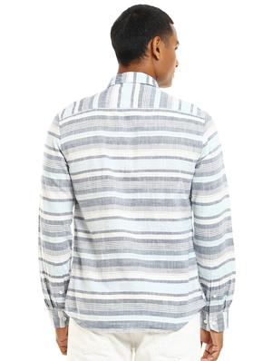 light blue striped casual shirt - 17936521 - Standard Image - 3
