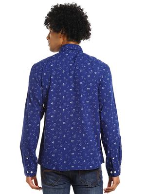 blue printed casual shirt - 17936693 - Standard Image - 3