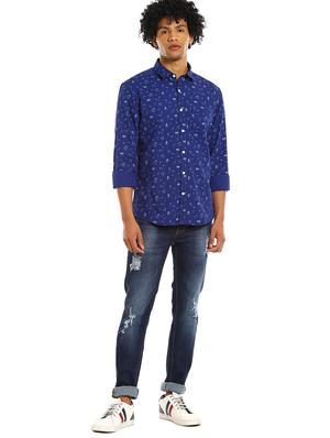 blue printed casual shirt - 17936693 - Standard Image - 4