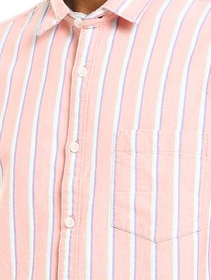 pink striped casual shirt - 17936716 - Standard Image - 5