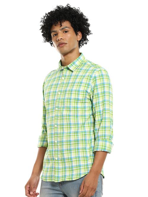 green checkered casual shirt - 17936724 - Standard Image - 1