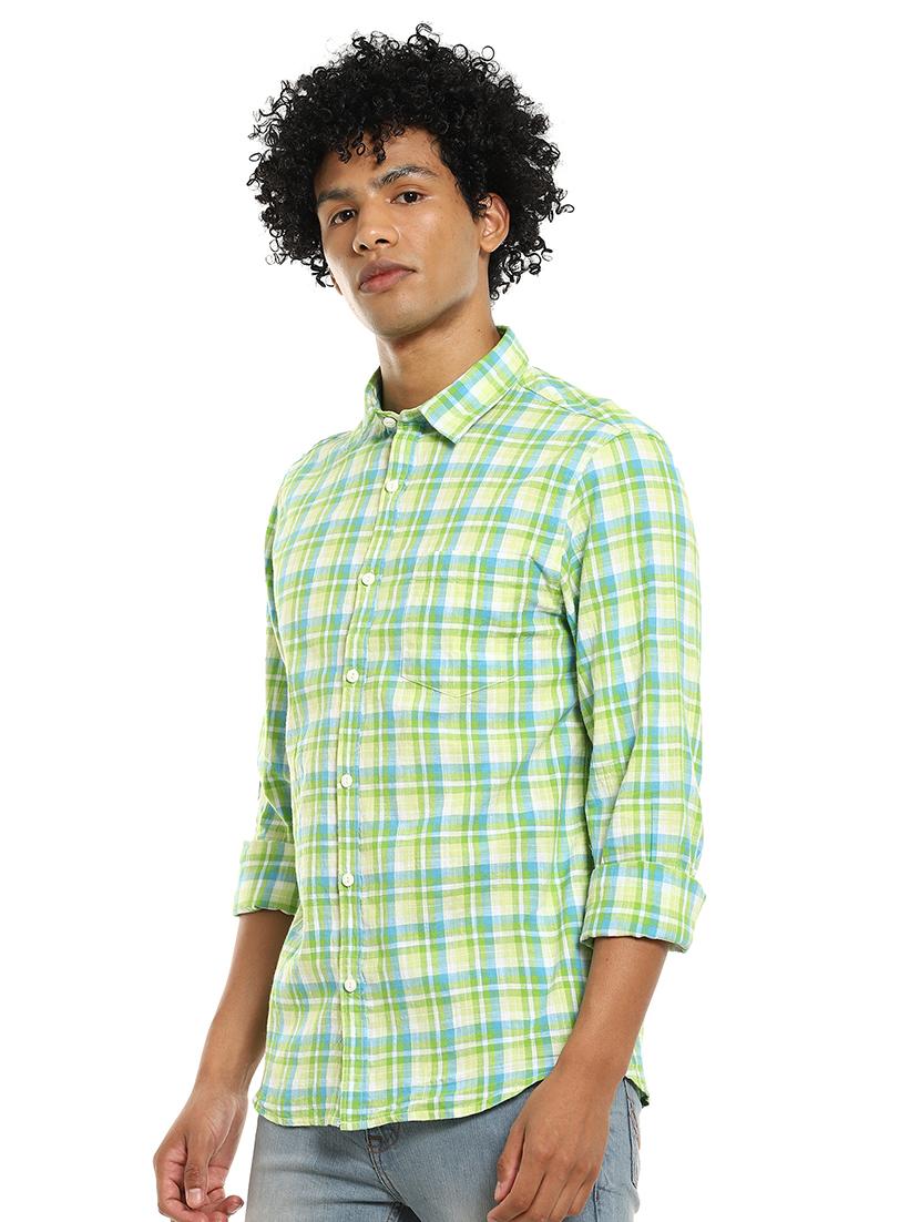 green checkered casual shirt - 17936724 - Zoom Image - 1