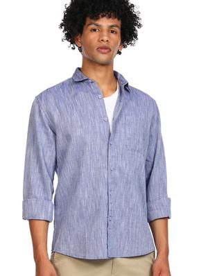 blue solid casual shirt - 17936870 - Standard Image - 2