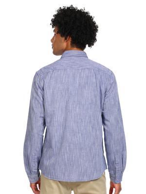 blue solid casual shirt - 17936870 - Standard Image - 3