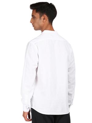 white solid casual shirt - 17936929 - Standard Image - 3