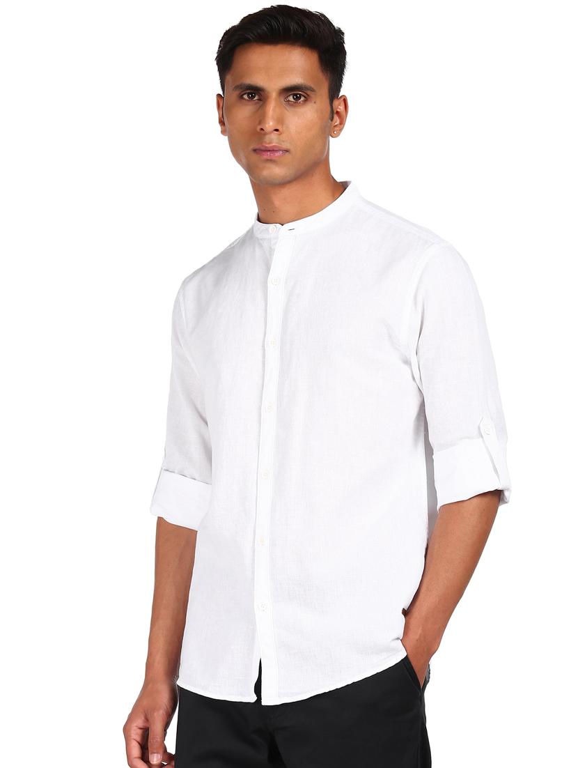 white solid casual shirt - 17936929 - Zoom Image - 1