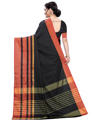 striped chanderi saree with blouse - 17937575 - Standard Image - 2