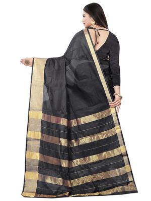 solid bordered chanderi saree with blouse - 17937590 - Standard Image - 2