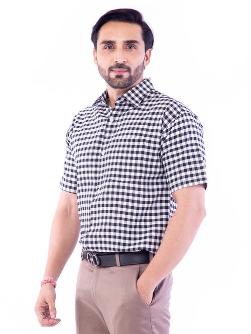 black checkered casual shirt - 17937644 - Standard Image - 1