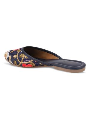 blue synthetic slip on jutis & mojaris - 17937663 - Standard Image - 3