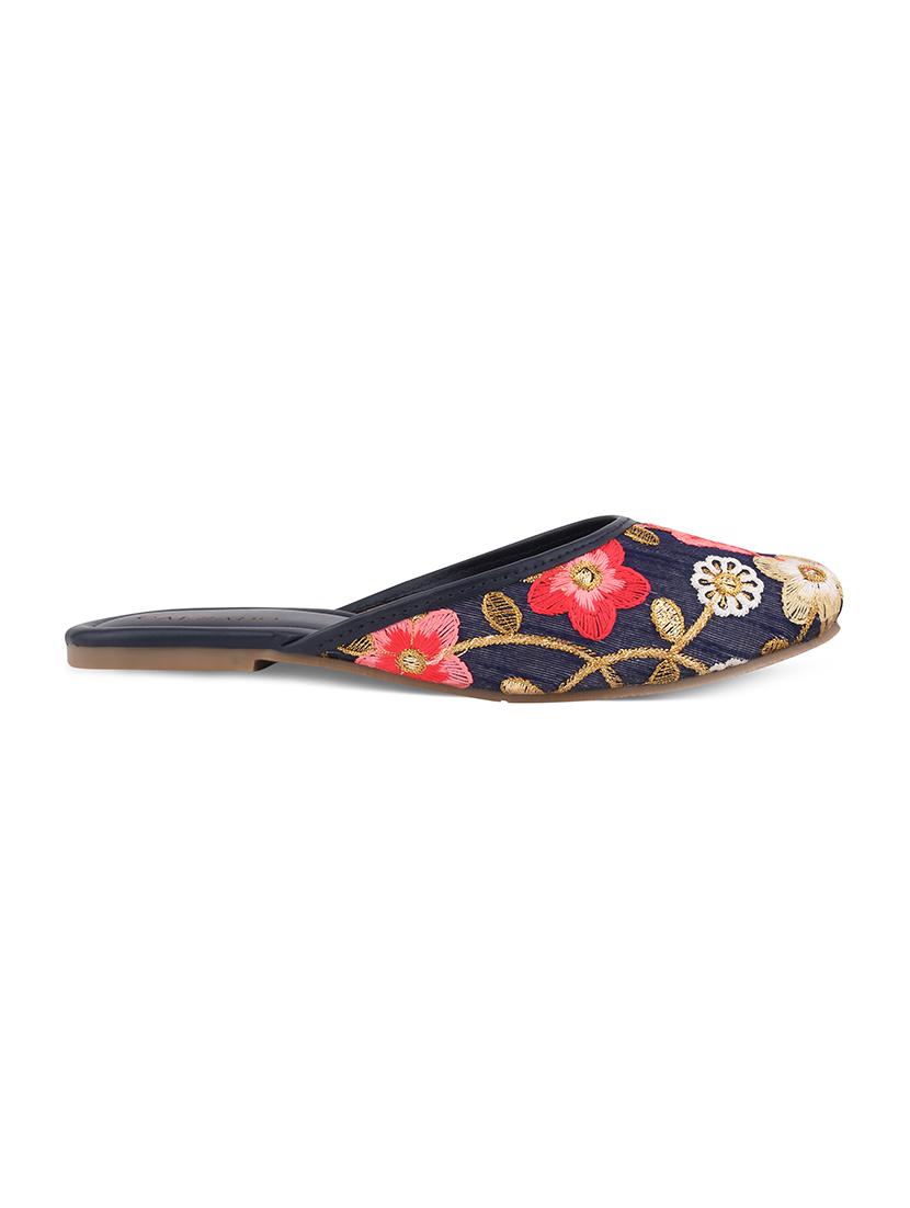 blue synthetic slip on jutis & mojaris - 17937663 - Zoom Image - 2