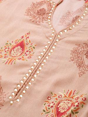 peach rayon kurta palazzo set - 17937680 - Standard Image - 5