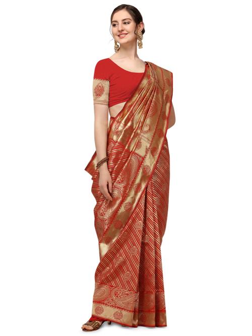 iris silk blend woven design banarasi saree - 17937696 - Standard Image - 1