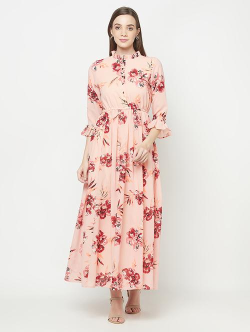 bell sleeved floral a-line dress - 17937715 - Standard Image - 1