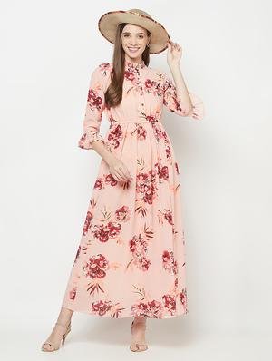 bell sleeved floral a-line dress - 17937715 - Standard Image - 4