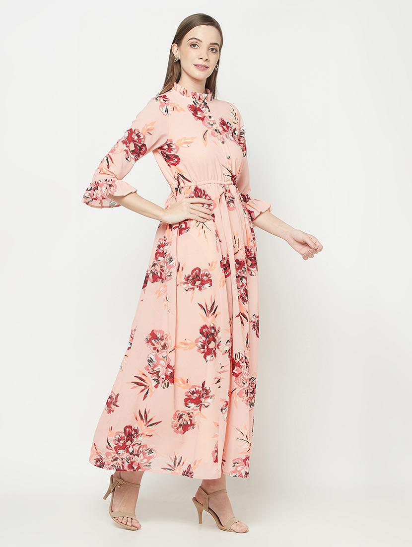bell sleeved floral a-line dress - 17937715 - Zoom Image - 2