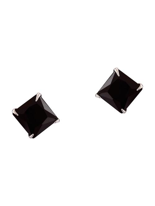 black crystal square stud earrings - 17937742 - Standard Image - 1
