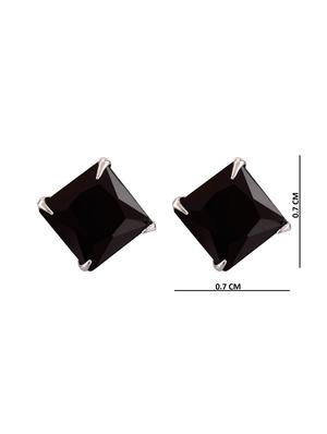 black crystal square stud earrings - 17937742 - Standard Image - 3