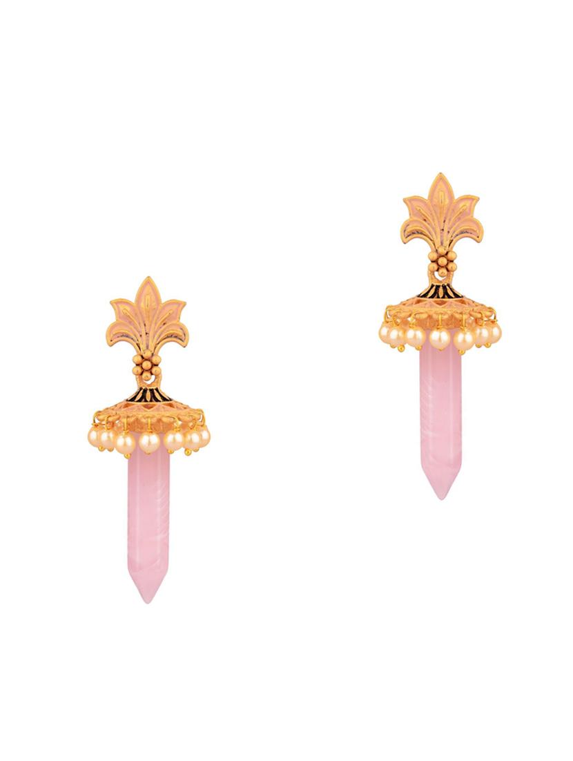 pink crystal bar drop dangle earrings - 17937779 - Zoom Image - 1