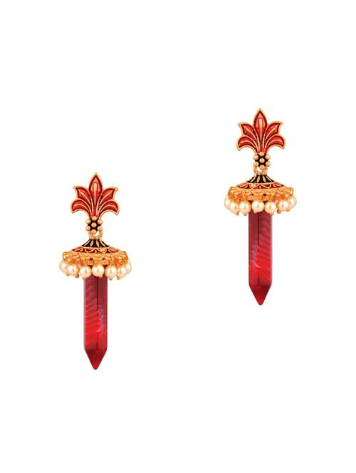 red crystal bar drop dangle earrings - 17937781 - Very Small Image - 1