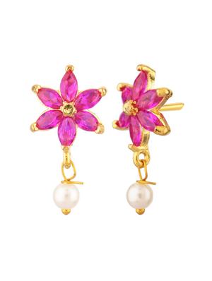 pink crystal studs earring - 17937833 - Standard Image - 2