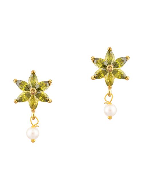 green crystal studs earring - 17937834 - Standard Image - 1