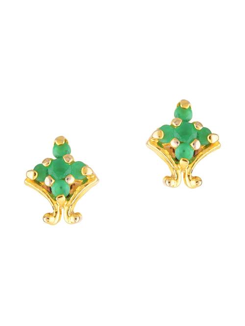 green crystal studs earring - 17937842 - Standard Image - 1