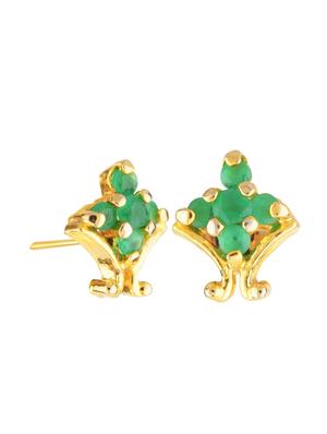 green crystal studs earring - 17937842 - Standard Image - 2