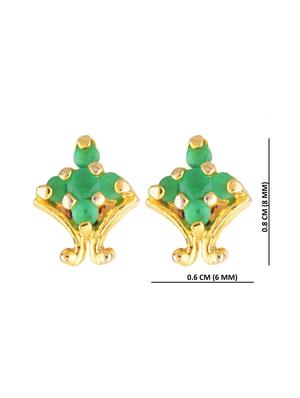 green crystal studs earring - 17937842 - Standard Image - 3