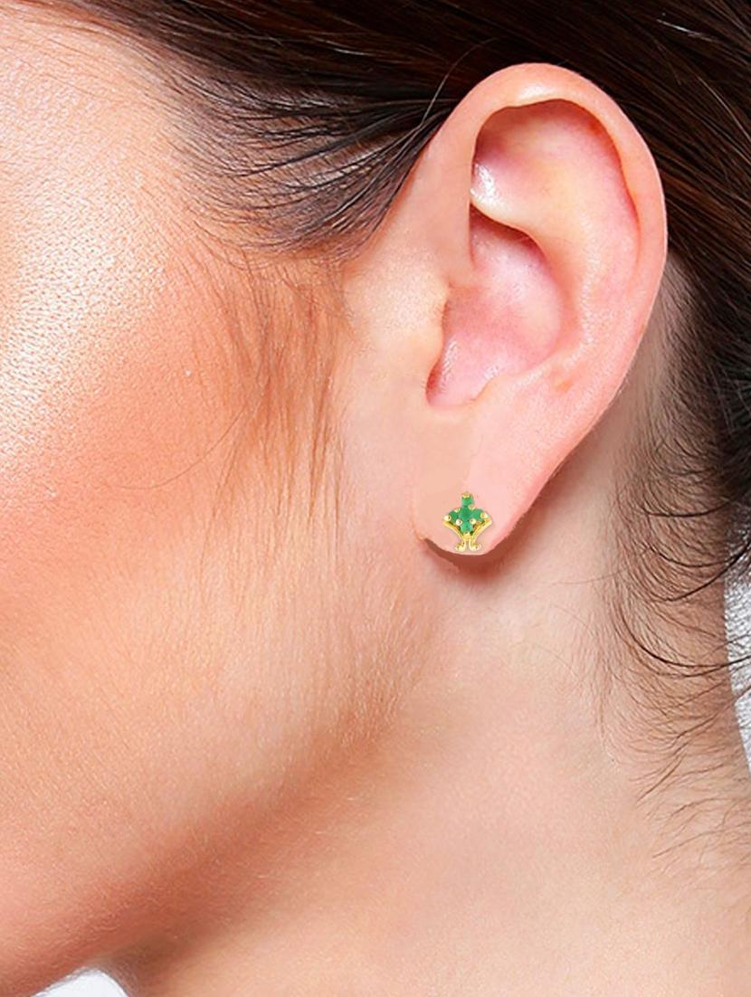 green crystal studs earring - 17937842 - Zoom Image - 4